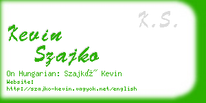 kevin szajko business card